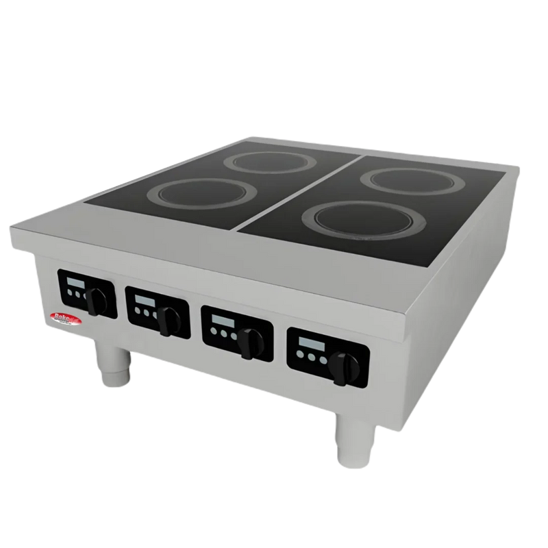 Induction Cooker-BakeMax BMPLS7IND020 Countertop 4-Burner Electric Induction Cooker, 12,000W, 208V 3Ph