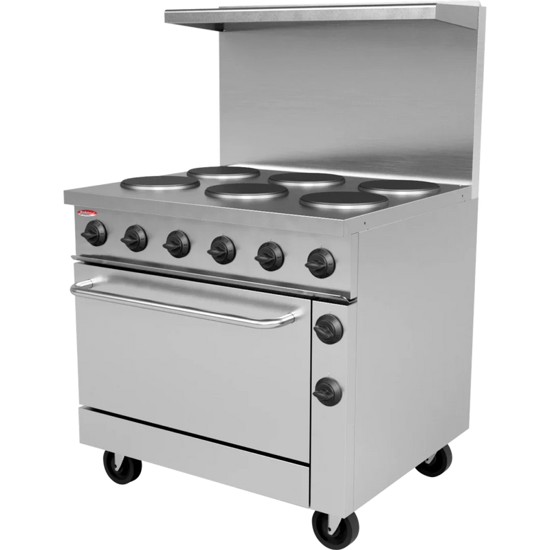Electric Range-BakeMax BMPLS7KE031 Commercial Floor Model 36” 6 Burner Electric Range