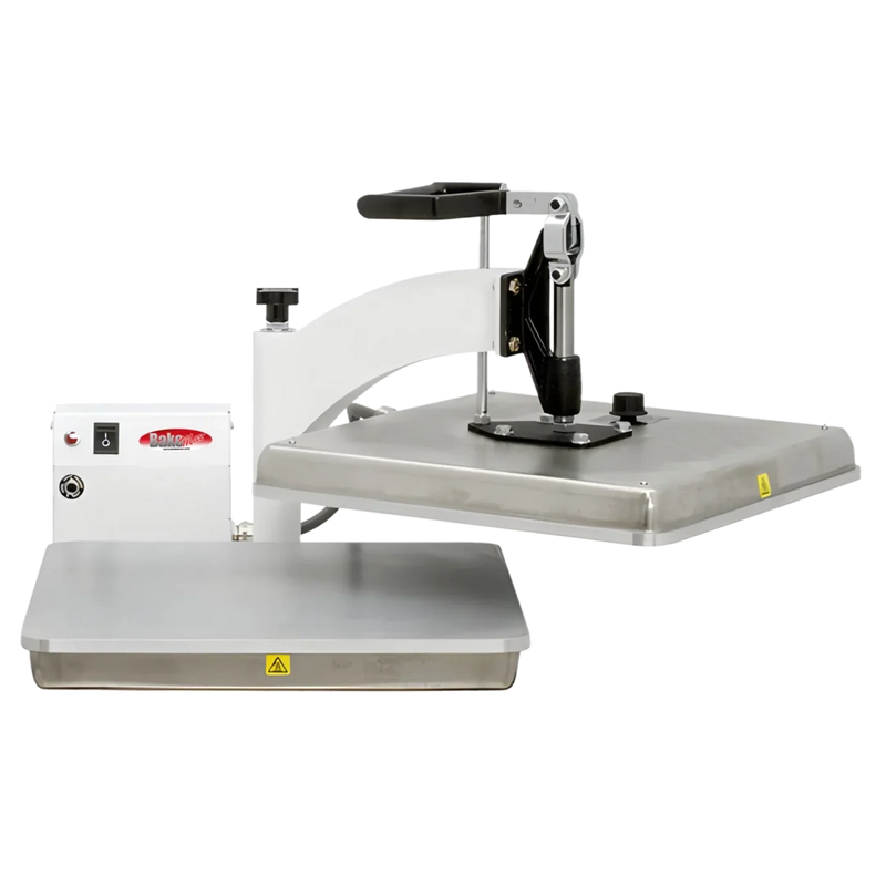 Tortilla Press-BakeMax BMTXM15 Countertop Swing-Away 15" x 15" Manual Dual Heat Tortilla Press (White Powder Coat)