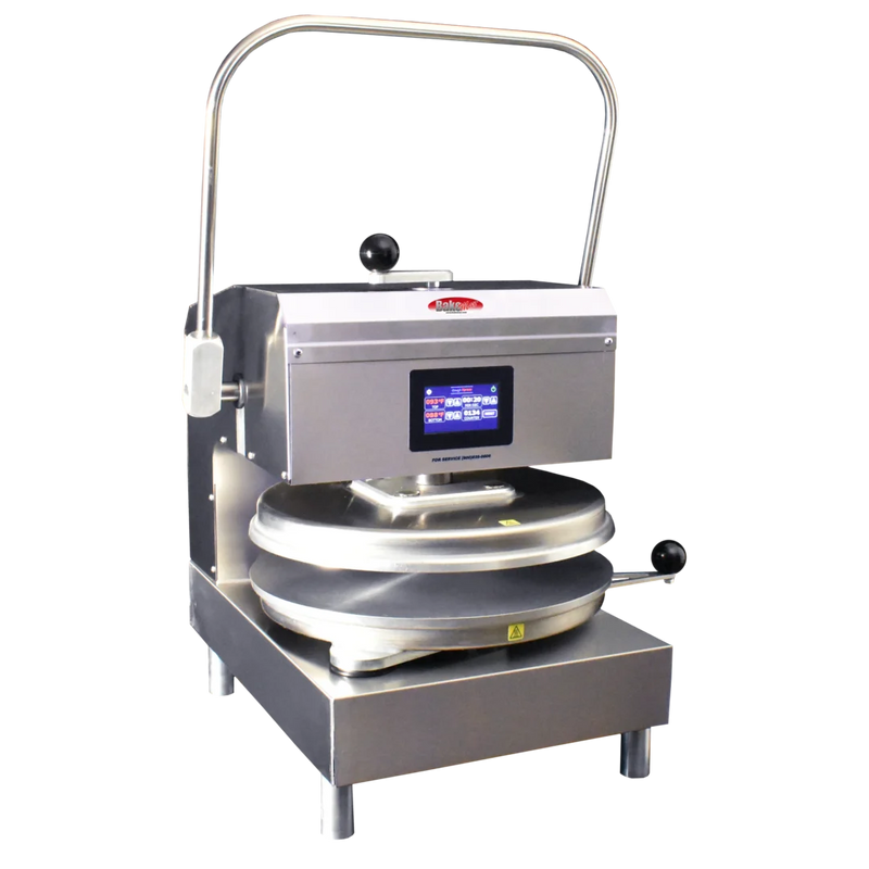 Dough Press-BakeMax BMDXMSS Commercial Countertop Stainless Steel Manual Single-Heat Dough Press (18")