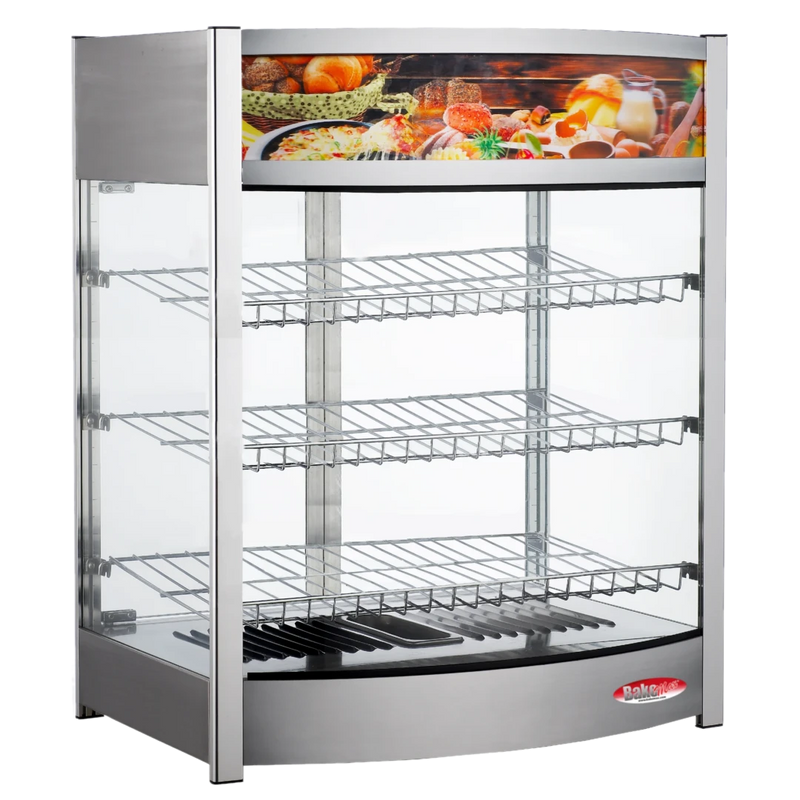 Heated Display Case-BakeMax Titan Series BMCBF25 25.5" Countertop Full-Service Heated Display Case - 120V
