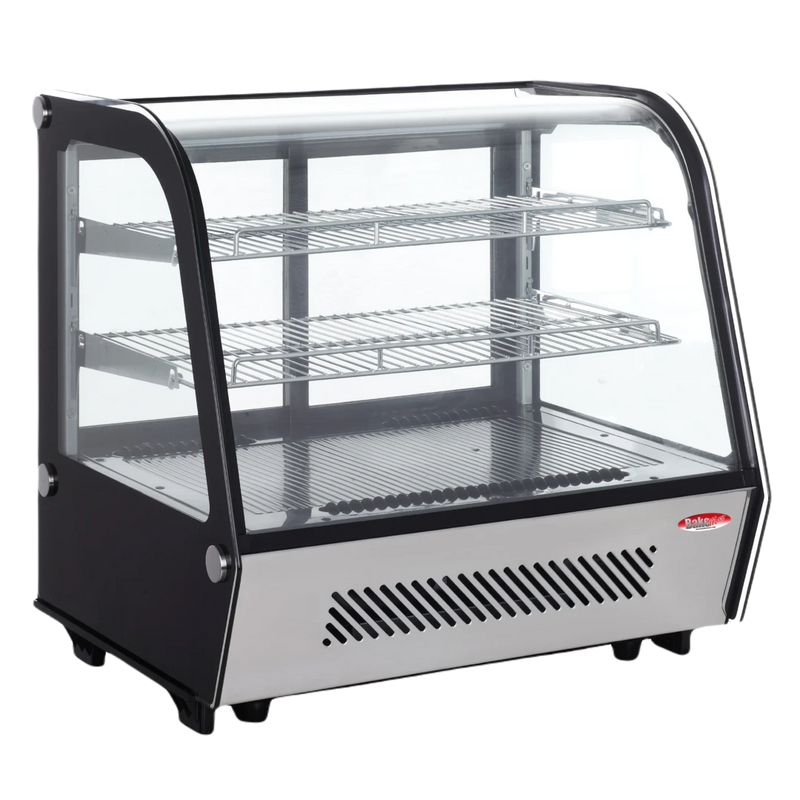 Refrigerated Display Case-BakeMax BMREF28 Titan Series 28" Countertop Refrigerated Display Case with Curved Glass & LED Lighting