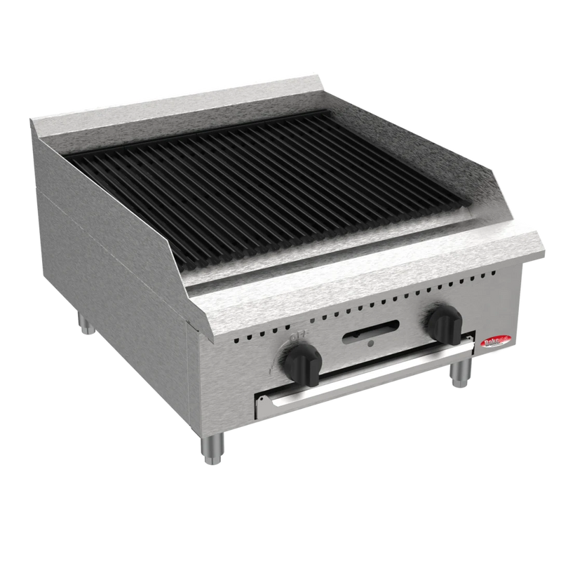 BakeMax America BACGG24 Commercial Countertop 24" Radiant Gas Charbroiler - 60,000 BTU