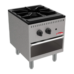 BakeMax America BASPS001 Commercial Countertop Single Burner Manual Gas Stock Pot (90,000 BTU)