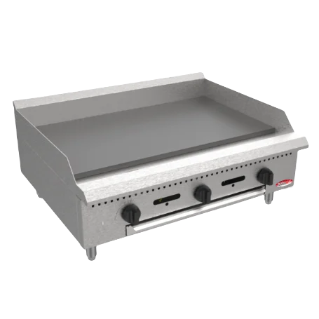 BakeMax BACG36 Commercial Countertop 36" Manual Gas Griddle - 90,000 BTU