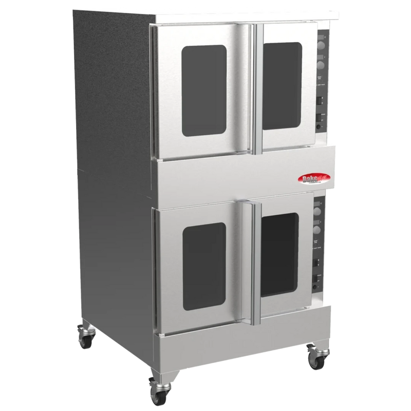 BakeMax BADCO5E Commercial Floor Model Double Stacked Electric Convection Oven (240V, 22,000W)