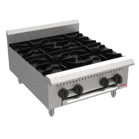 BakeMax BAFA4M-24 Commercial Countertop 24" Manual Gas Hot Plate (100,000 BTU)