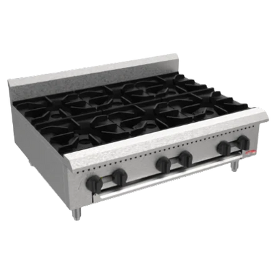 BakeMax BAFA6M-36 Commercial Countertop 36-Inch Manual Gas Hot Plate, 150,000 BTU