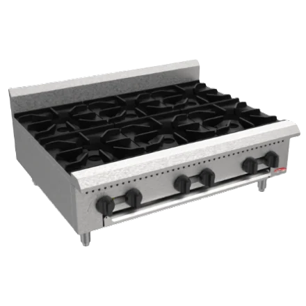 BakeMax BAFA6M-36 Commercial Countertop 36-Inch Manual Gas Hot Plate, 150,000 BTU