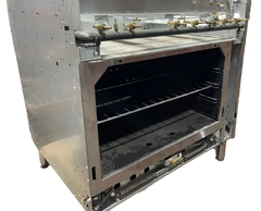 BakeMax BAS24O Commercial 24" 4-Burner Gas Range with Bakery Oven (130,000 BTU)