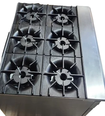 BakeMax BAS24O Commercial 24" 4-Burner Gas Range with Bakery Oven (130,000 BTU)