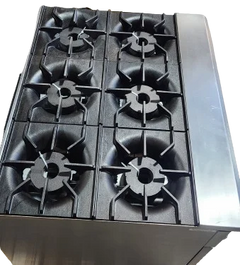 BakeMax BAS24O Commercial 24" 4-Burner Gas Range with Bakery Oven (130,000 BTU)