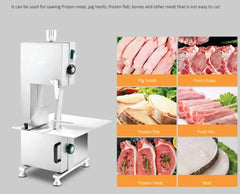 BakeMax BMCBS01 Titan Series Countertop Electric 1HP Frozen Meat & Bone Saw (3 Blades)