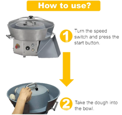 BakeMax BMDBR02 Countertop Electric Automatic Dough Ball Rounder (12.5 oz, 900 pcs/hr)