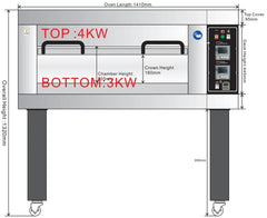 BakeMax BMDDD01 Single Deck Two Pan Wide Floor Model Electric Artisan Stone Deck Oven