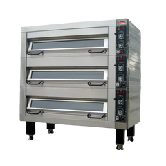 BakeMax BMDDD02 Two-Deck Two-Pan Wide Floor Model Electric Artisan Stone Deck Oven