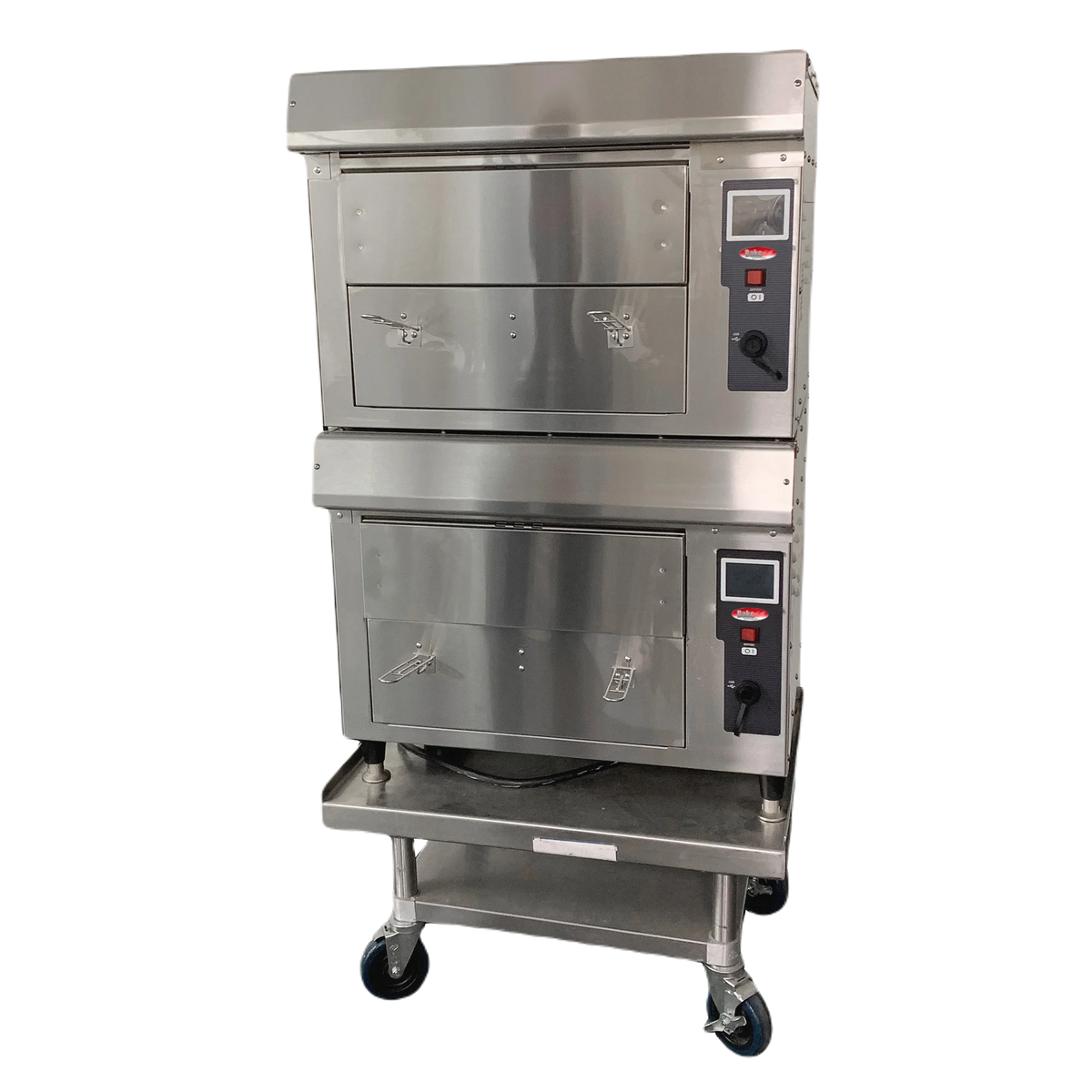 BakeMax BMDGF5 Commercial Floor Model Electric Double Stacked Greaseless Forced Air Fryer (208/220V, 1Ph, NEMA 6-30R)