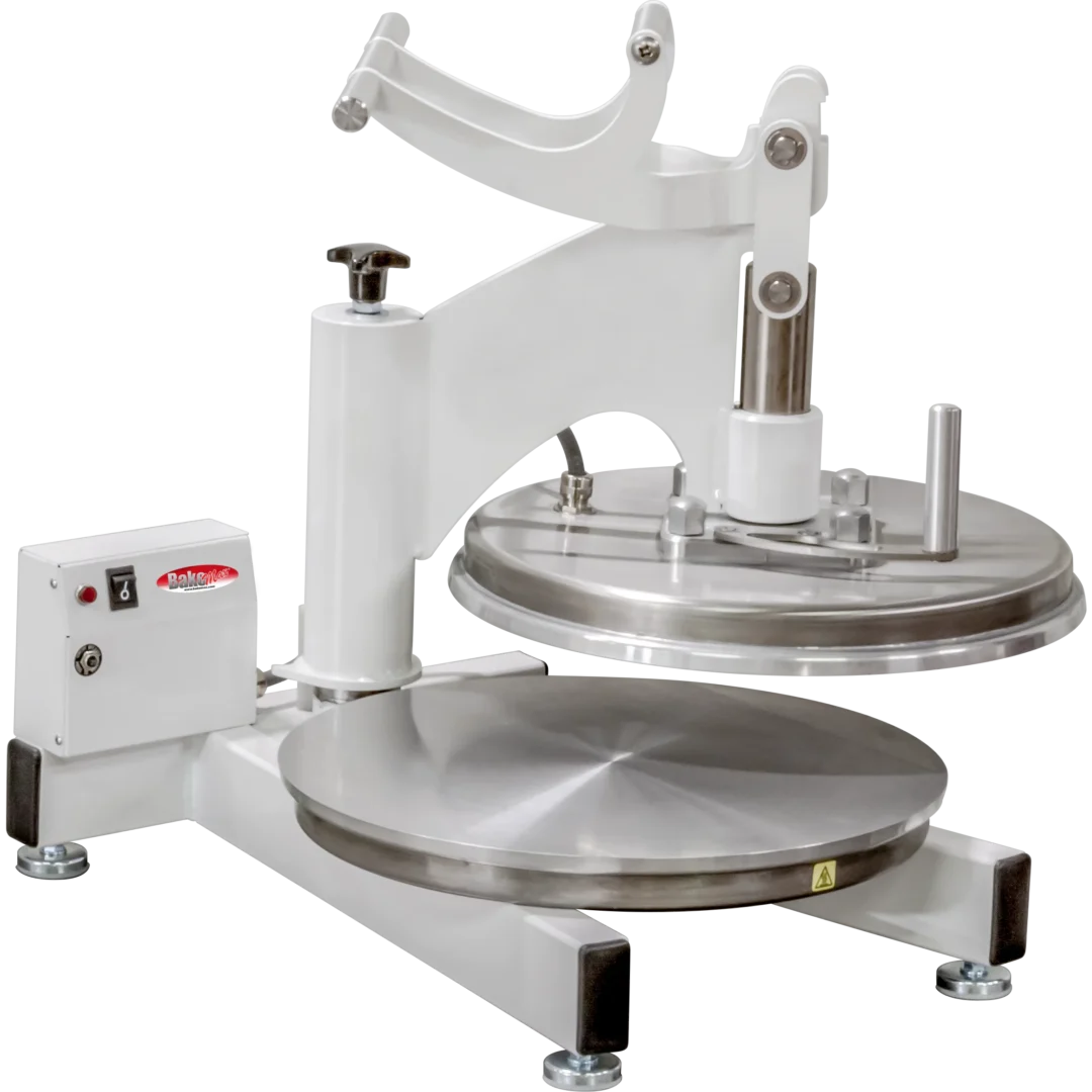 BakeMax BMDMS218 Commercial Countertop Manual Swing Away Dual Heat Dough Press - 18" Capacity, 240V