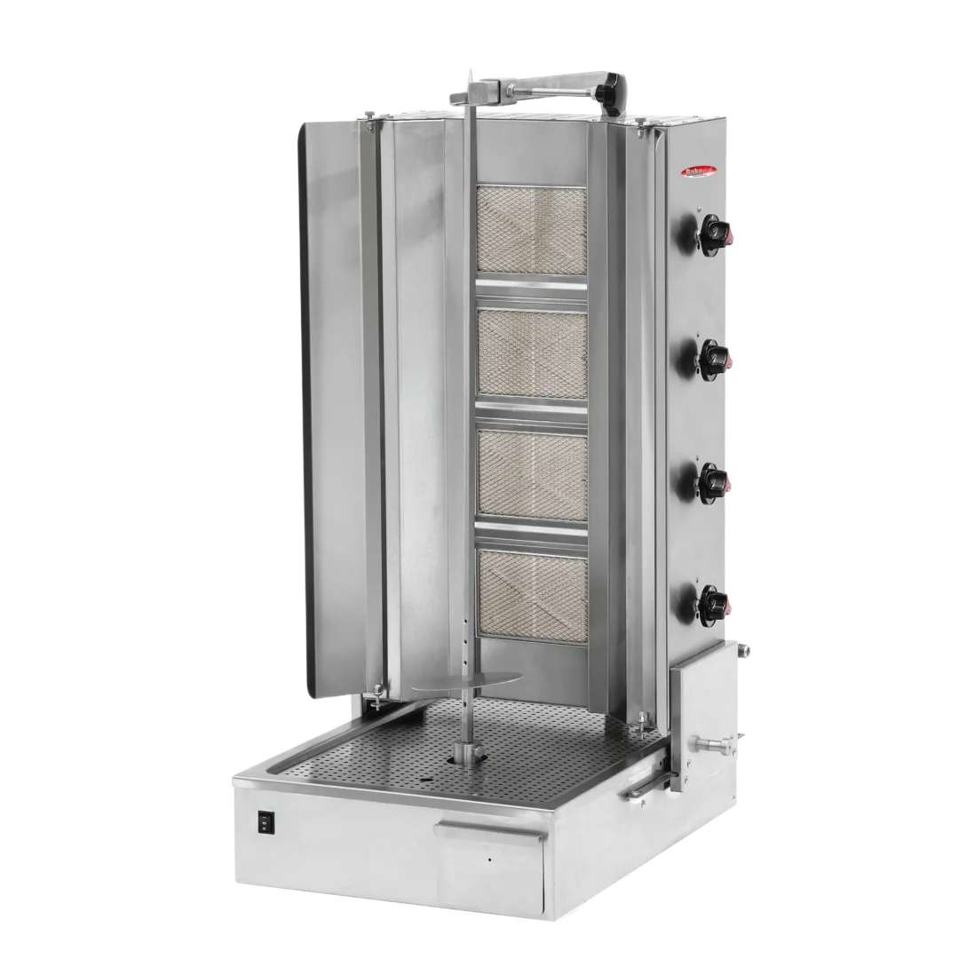 BakeMax BMDN1514 Commercial Heavy-Duty 4-Burner Gas Shawarma / Donair Machine (39" Spit)