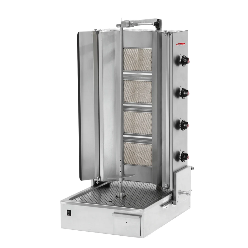 BakeMax BMDN1514 Commercial Heavy-Duty 4-Burner Gas Shawarma / Donair Machine (39" Spit)