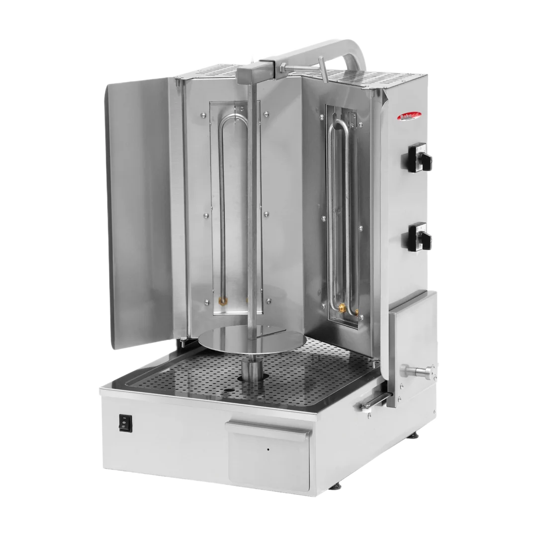 BakeMax BMDN1712R Heavy Duty Commercial Electric 2-Burner Shawarma Machine, 5000W, 208V 3Ph, 100 lb Capacity