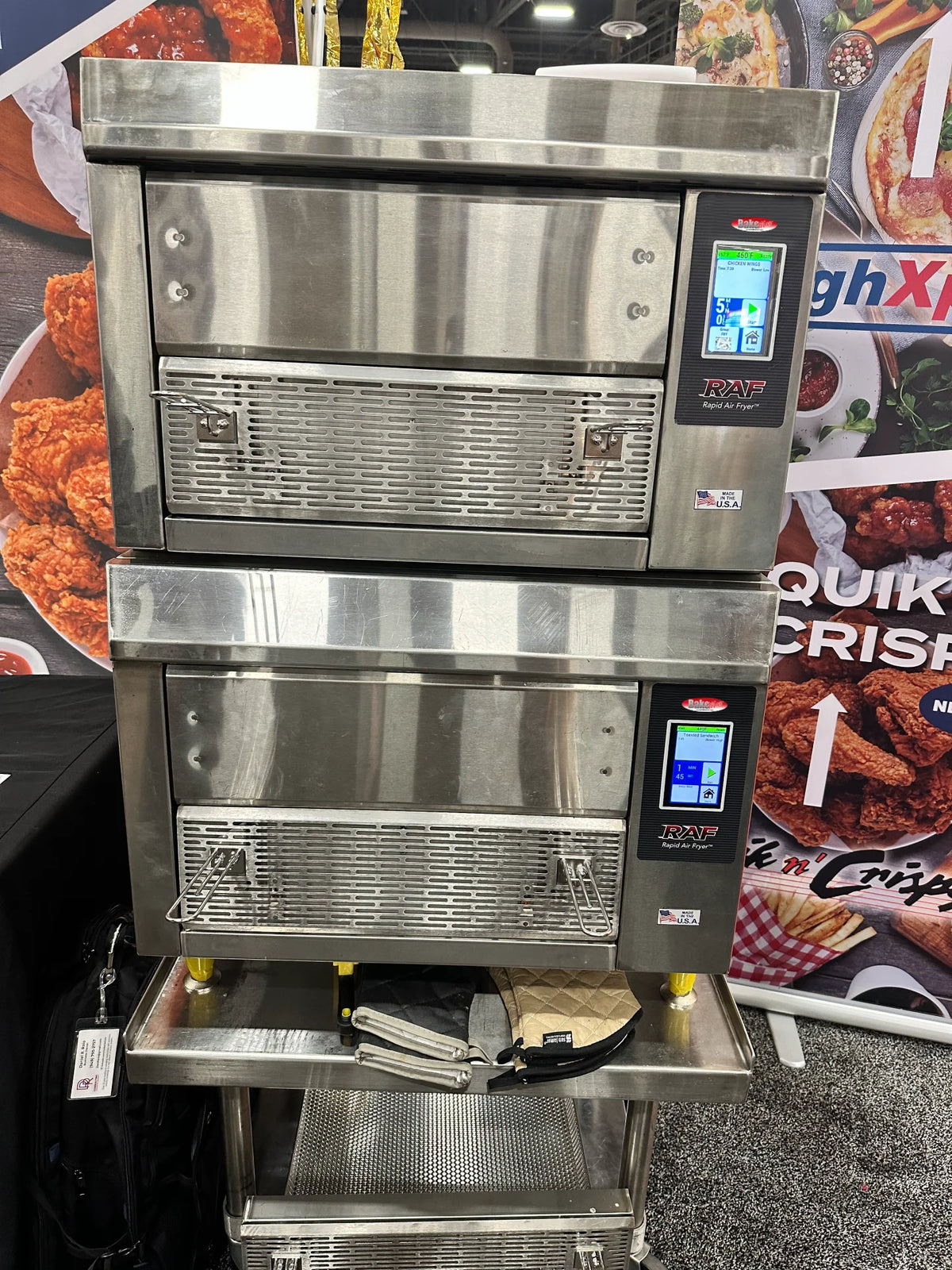 BakeMax BMDRAF Commercial Floor Model Double Stacked Greaseless Forced Air Fryer