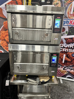 BakeMax BMDRAF Commercial Floor Model Double Stacked Greaseless Forced Air Fryer
