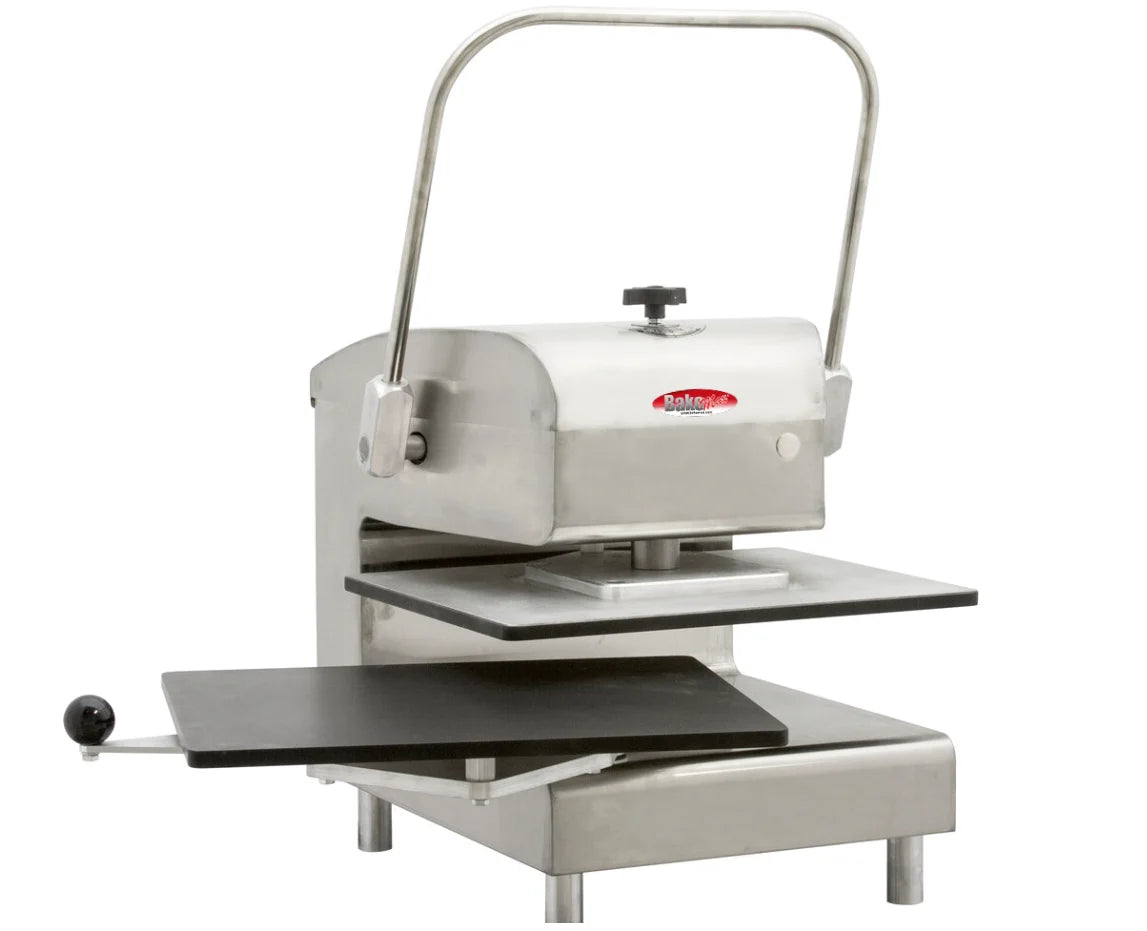 BakeMax BMDXMSSCP 16” x 20” Countertop Commercial Manual Meat Press - Stainless Steel