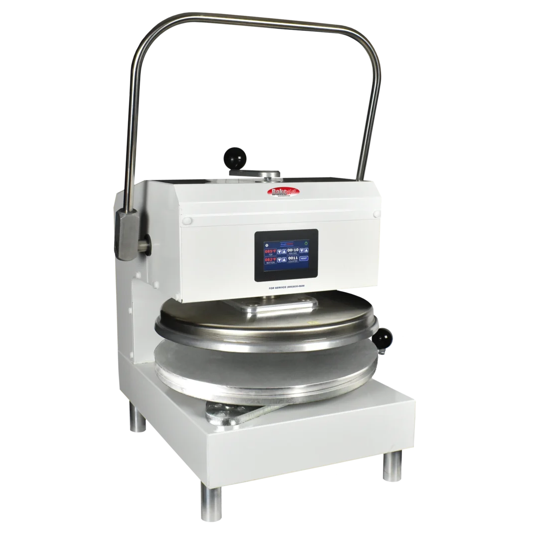 BakeMax BMDXMW Commercial Countertop Manual Single-Heat Dough Press, 18" Capacity, White Powder Coat
