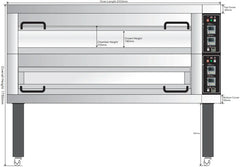 BakeMax BMFD002 Two Deck Four Pan Wide Floor Model Electric Artisan Stone Deck Oven
