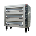 BakeMax BMFD004 4-Deck 4-Pan Wide Floor Model Electric Artisan Stone Deck Oven