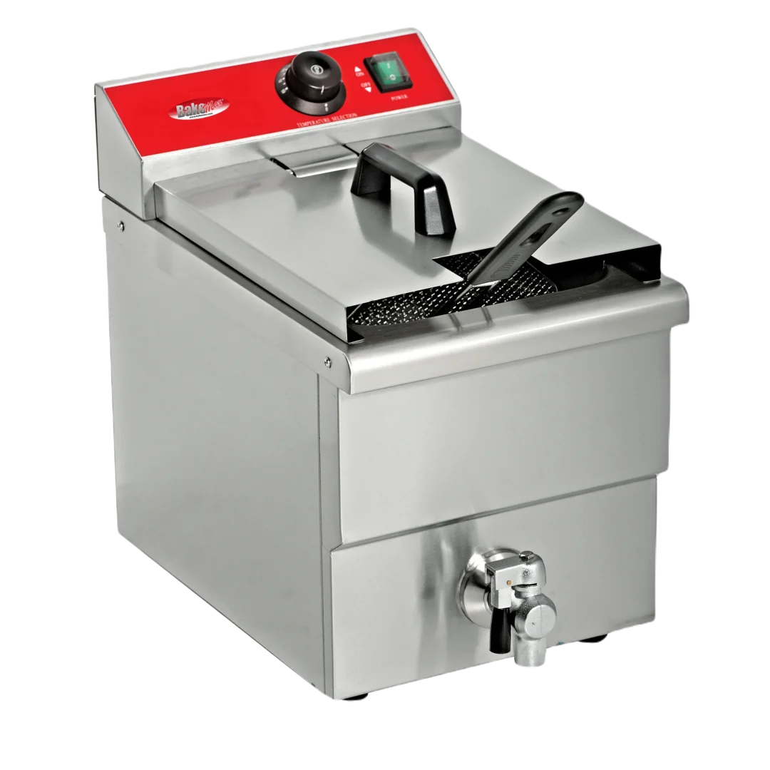 BakeMax BMFE010 Heavy Duty Countertop Single Mini Electric 6 Liter Fryer (3250W, 208V)