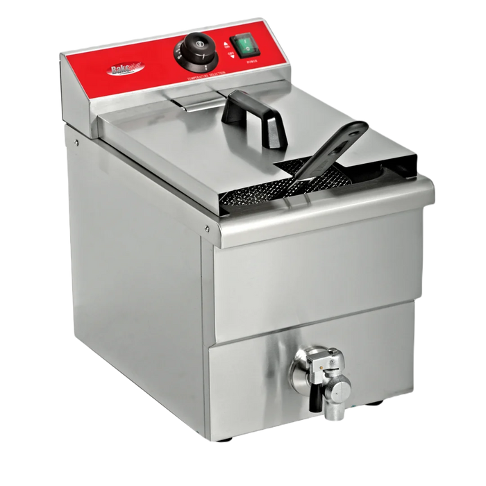 BakeMax BMFE010 Heavy Duty Countertop Single Mini Electric 6 Liter Fryer (3250W, 208V)