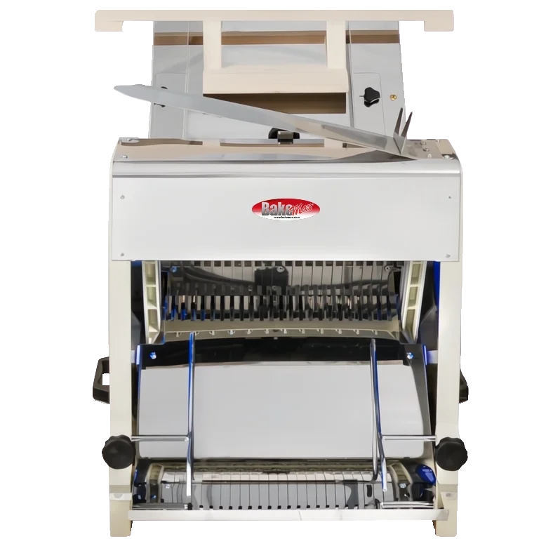 BakeMax BMGF003 Heavy Duty Countertop Gravity Feed Bread Slicer - 9/16" Slice, 25 Blades, 240 Loaves/Hr