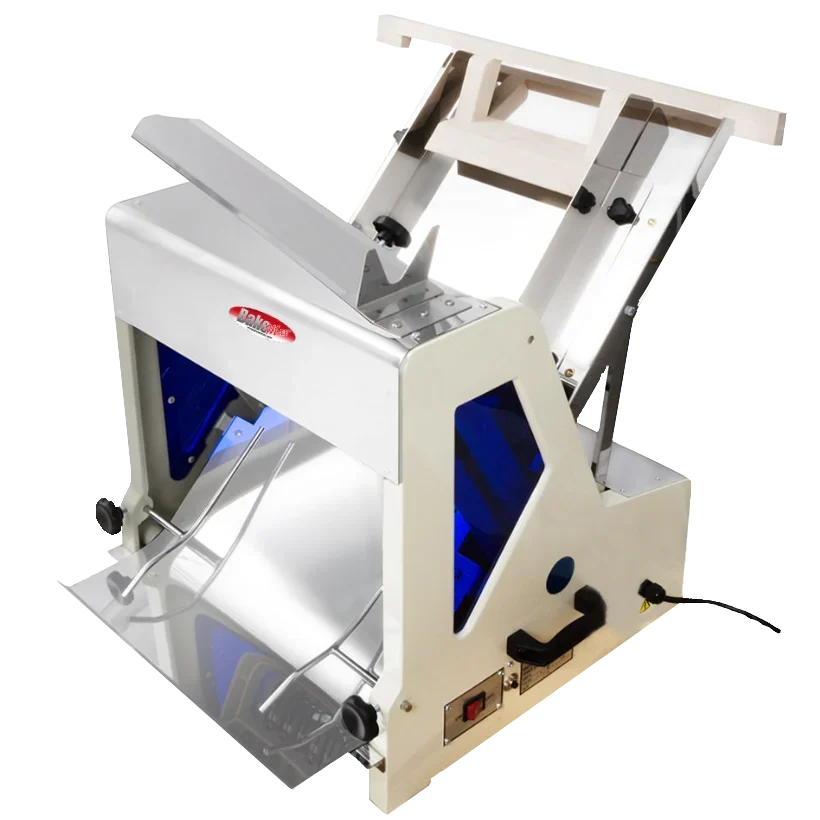BakeMax BMGF003 Heavy Duty Countertop Gravity Feed Bread Slicer - 9/16" Slice, 25 Blades, 240 Loaves/Hr