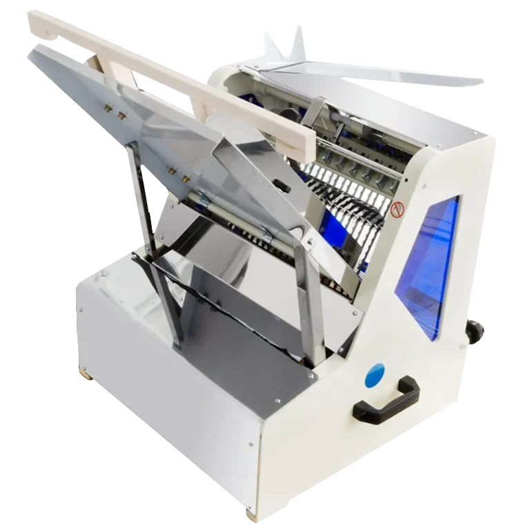 BakeMax BMGF004 Heavy Duty Countertop Gravity Feed Bread Slicer - 5/8" Slice, 23 Blades, 240 Loaves/Hr