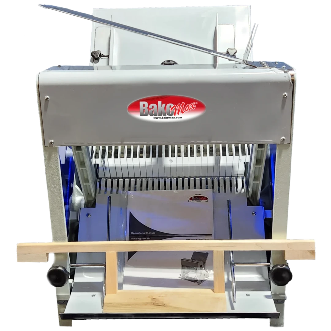 BakeMax BMGF006 Heavy Duty Countertop Gravity Feed Bread Slicer - 1" Slice, 15 Blades