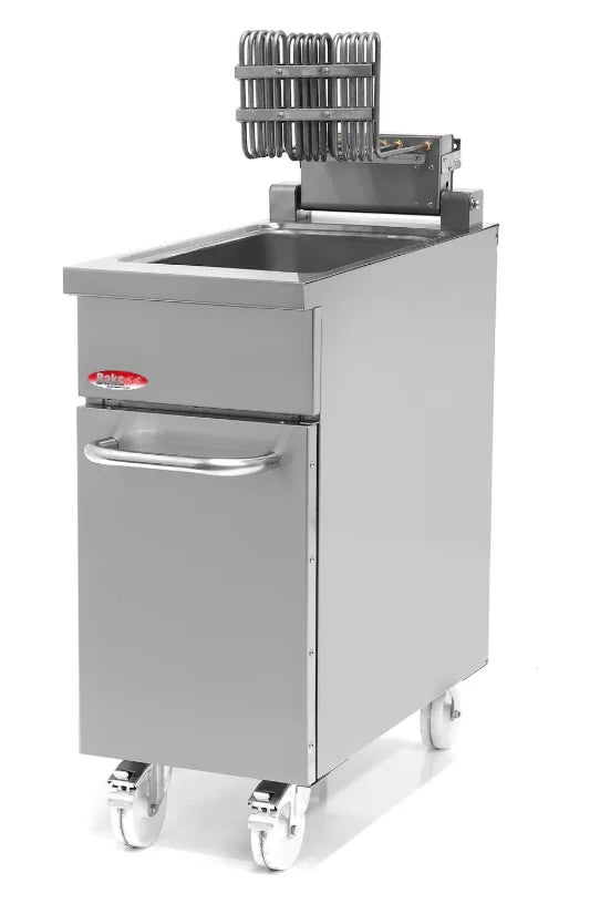 BakeMax BMPLS7FE010 Heavy Duty Commercial Electric Floor Fryer 18L/40 lb with Lift-Up Heating Elements
