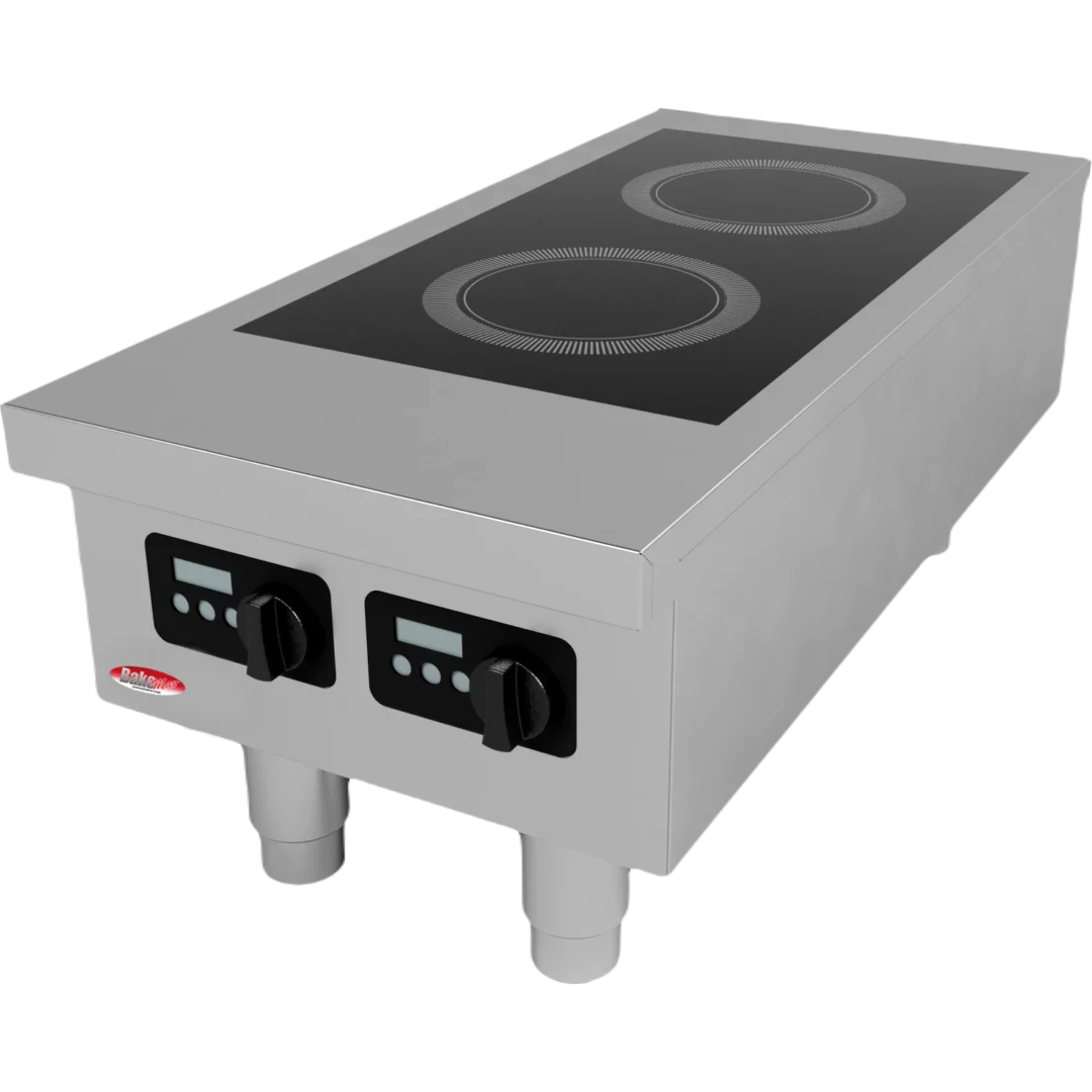 BakeMax BMPLS7IND010 Countertop 2-Burner Commercial Induction Cooker, 6000W, 208V
