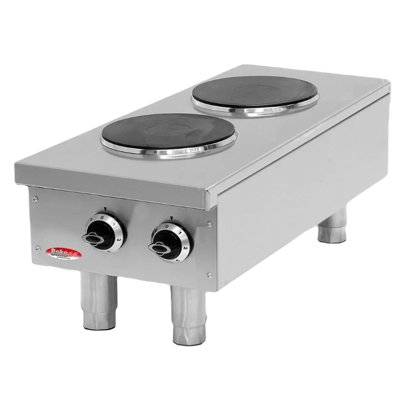 BakeMax BMPLS7KE010 Heavy Duty Commercial Countertop 2 Burner Electric Hot Plate, 4000W, 208V 3Ph