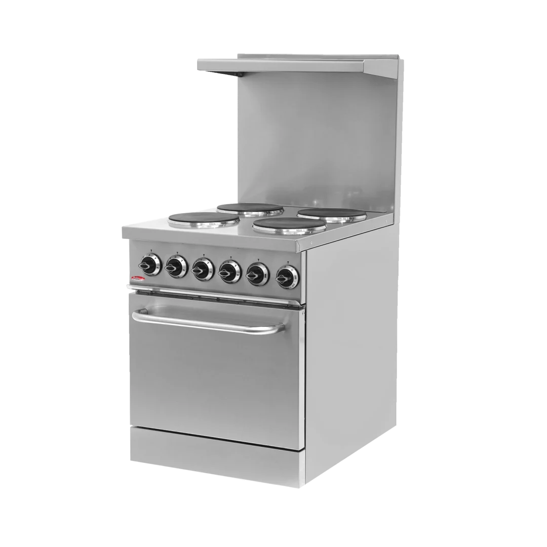 BakeMax BMPLS7KE021 Commercial Floor Model 24" Wide 4-Burner Electric Range (208V, 3Ph)