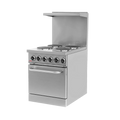 BakeMax BMPLS7KE021 Commercial Floor Model 24" Wide 4-Burner Electric Range (208V, 3Ph)