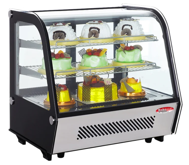BakeMax BMREF28 Titan Series 28" Countertop Refrigerated Display Case with Curved Glass & LED Lighting
