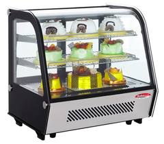 BakeMax BMREF28 Titan Series 28" Countertop Refrigerated Display Case with Curved Glass & LED Lighting