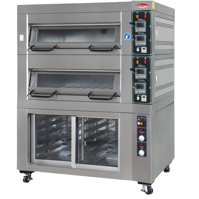 BakeMax BMSD001 Single Deck One Pan Wide Floor Model Electric Artisan Stone Deck Oven (220V, 4000W)