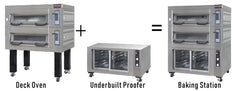 BakeMax BMSD003 Three Deck One Pan Wide Floor Model Electric Artisan Stone Deck Oven