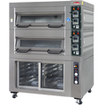 BakeMax BMSD003 Three Deck One Pan Wide Floor Model Electric Artisan Stone Deck Oven