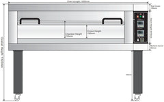BakeMax BMTD001 Single Deck Three Pan Wide Floor Model Electric Artisan Stone Deck Oven