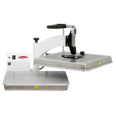 BakeMax BMTXM15 Countertop Swing-Away 15" x 15" Manual Dual Heat Tortilla Press (White Powder Coat)
