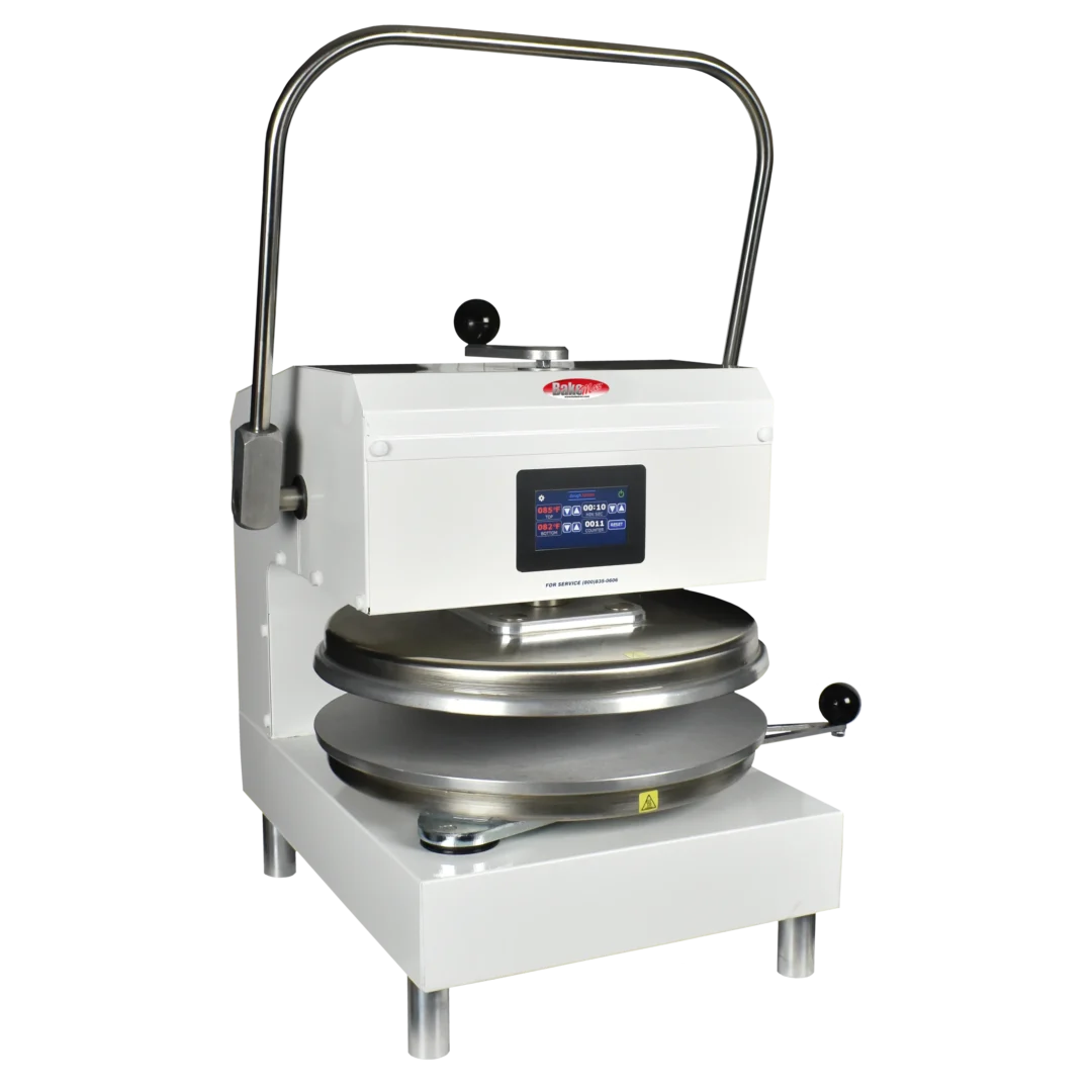 BakeMax BMTXM218W Commercial Countertop Manual Swing Away Dual Heat Dough Press (18")